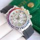 Swiss 7750 Rolex Daytona Replica Watch SS Diamond Dial Colorful Markers (7)_th.jpg